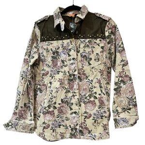 ENGLISH ROSE Floral Studded Jacket Size Small NWOT